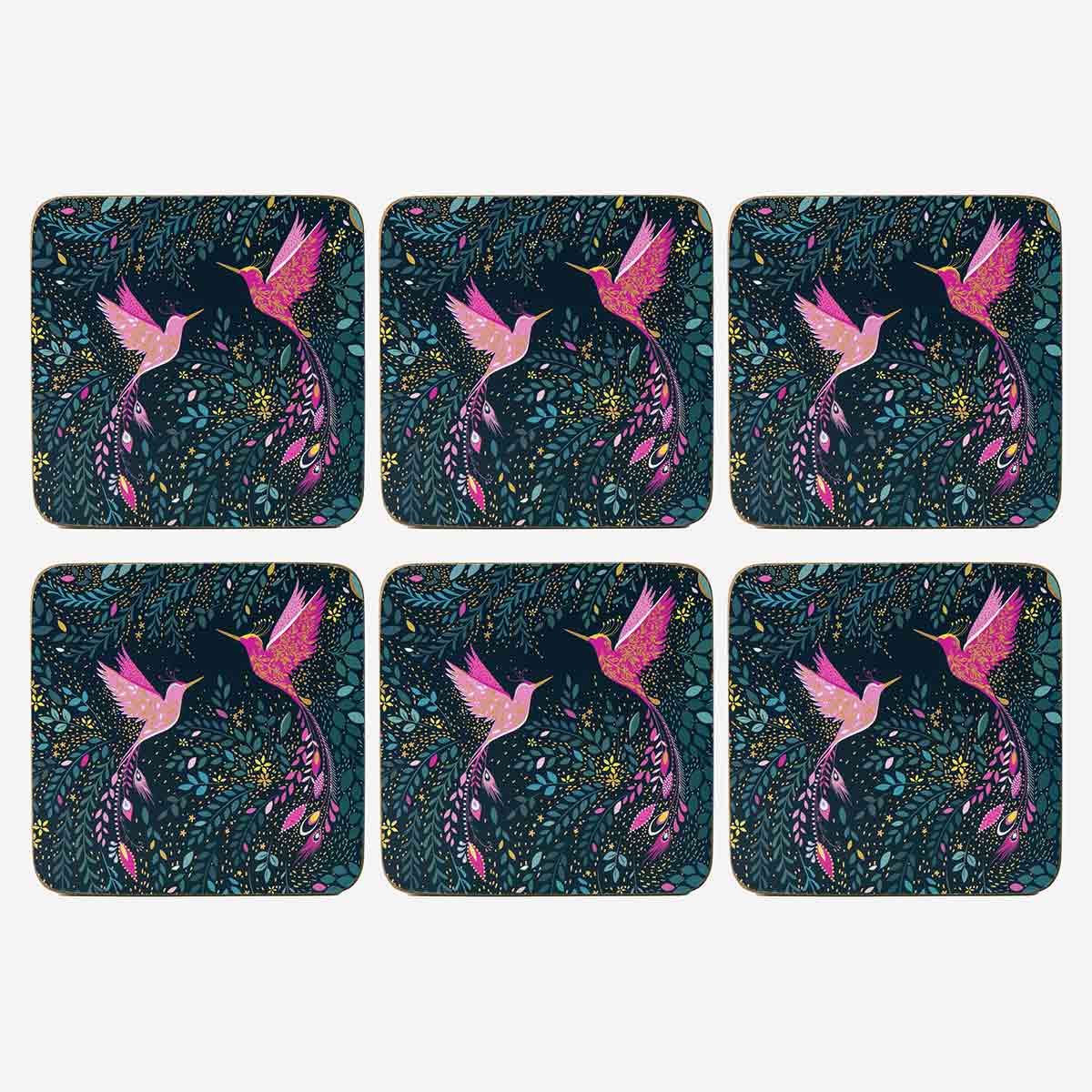 Sara Miller India Set of 4 Coasters, Hummingbird (S) image number null